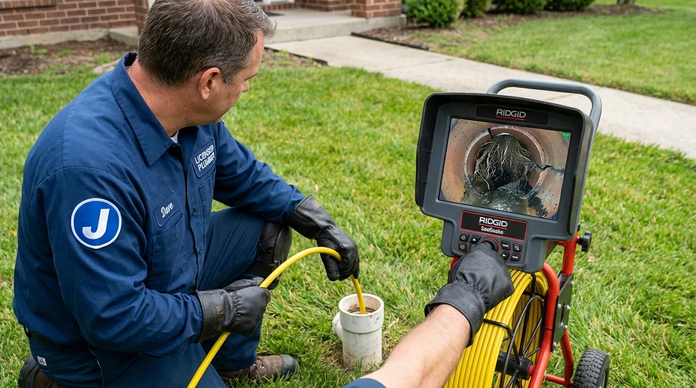 Sewer camera inspection being performed by Johns Plumbing LLC in Irwinton